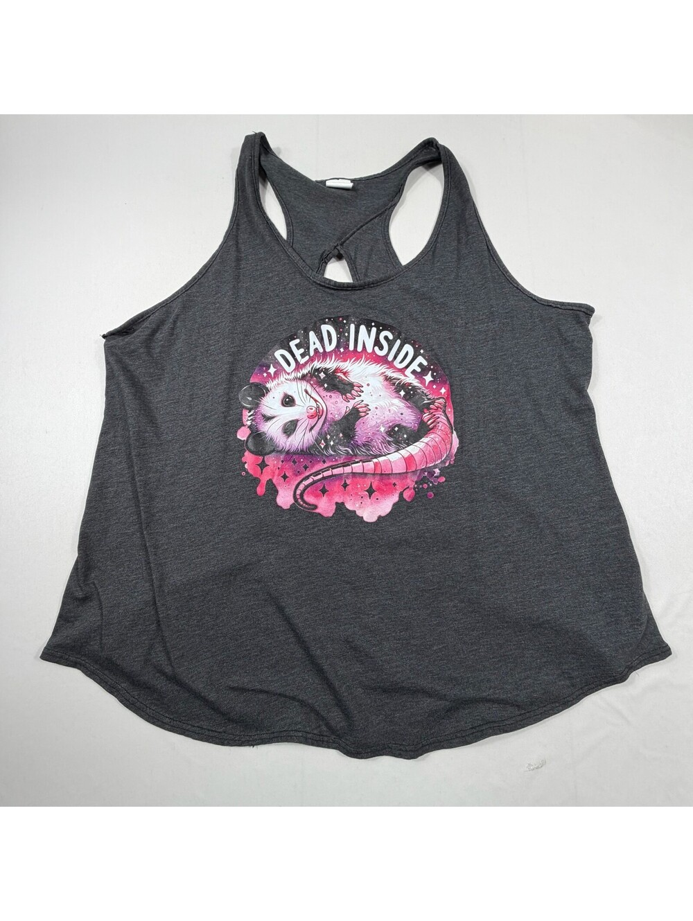Augusta Sportswear Ladies 3XL Dark Gray Racerback Tank Top Dead Inside Graphic